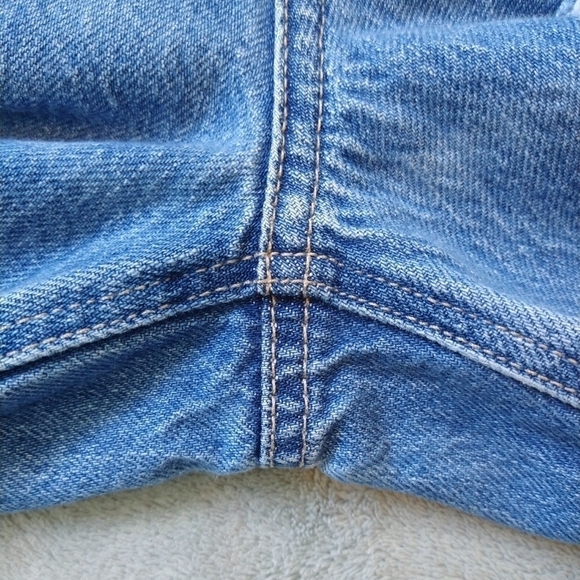 American Eagle Mom Straight Jean Distressed Plaid Panels 100% Cotton Retro-Look - Picture 11 of 14